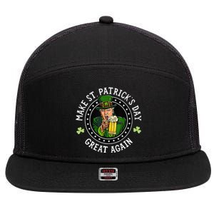 Make St Patricks Day Great Again Funny Trump Republican 2024 7 Panel Mesh Trucker Snapback Hat