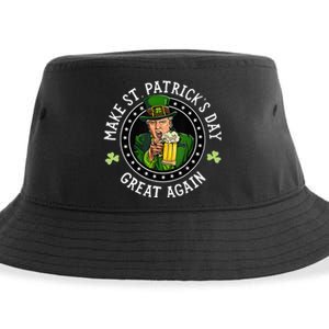 Make St Patricks Day Great Again Funny Trump Republican 2024 Sustainable Bucket Hat