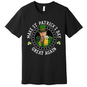 Make St Patricks Day Great Again Funny Trump Republican 2024 Premium T-Shirt