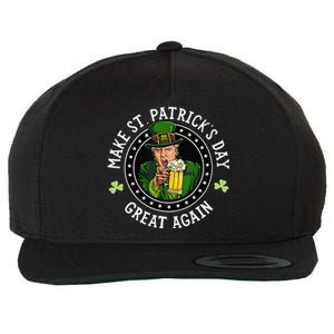 Make St Patricks Day Great Again Funny Trump Republican 2024 Wool Snapback Cap