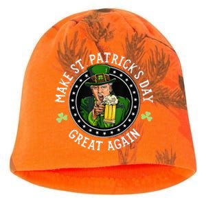 Make St Patricks Day Great Again Funny Trump Republican 2024 Kati - Camo Knit Beanie