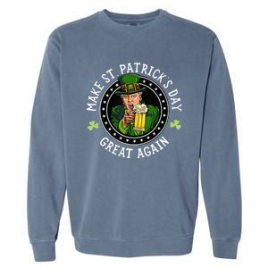 Make St Patricks Day Great Again Funny Trump Republican 2024 Garment-Dyed Sweatshirt