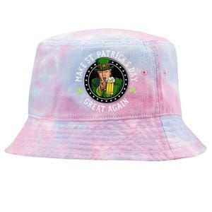 Make St Patricks Day Great Again Funny Trump Republican 2024 Tie-Dyed Bucket Hat