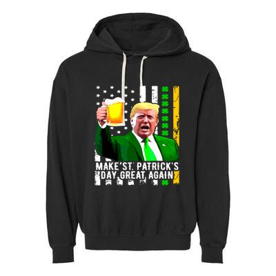 Make St Patricks Day Great Again Funny Trump Garment-Dyed Fleece Hoodie