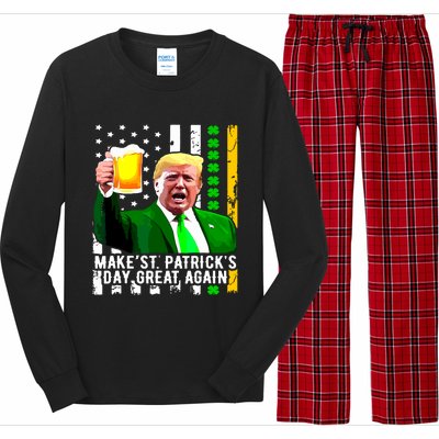 Make St Patricks Day Great Again Funny Trump Long Sleeve Pajama Set