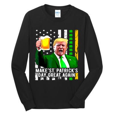 Make St Patricks Day Great Again Funny Trump Tall Long Sleeve T-Shirt