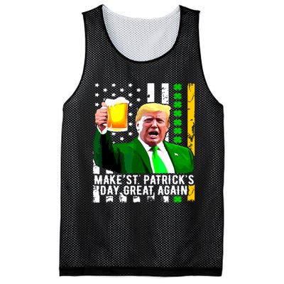 Make St Patricks Day Great Again Funny Trump Mesh Reversible Basketball Jersey Tank