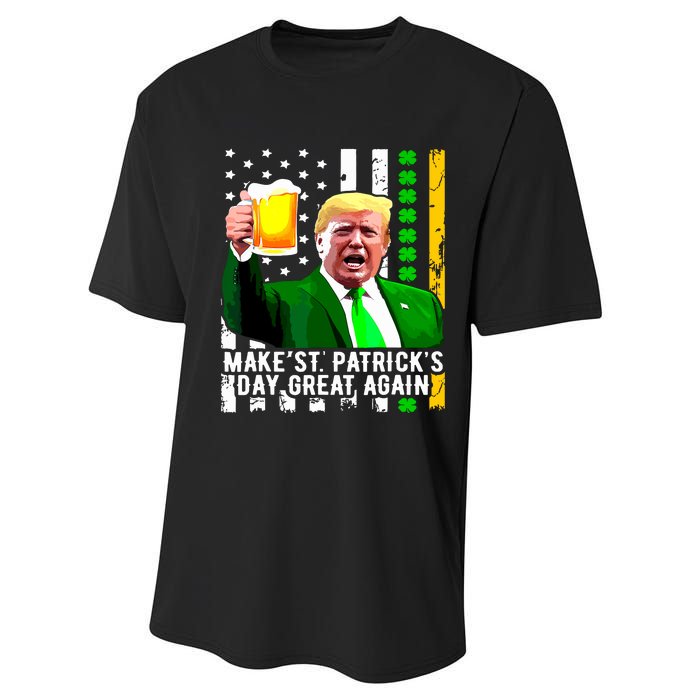 Make St Patricks Day Great Again Funny Trump Performance Sprint T-Shirt