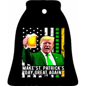 Make St Patricks Day Great Again Funny Trump Ceramic Bell Ornament