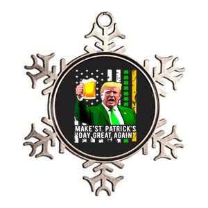 Make St Patricks Day Great Again Funny Trump Metallic Star Ornament