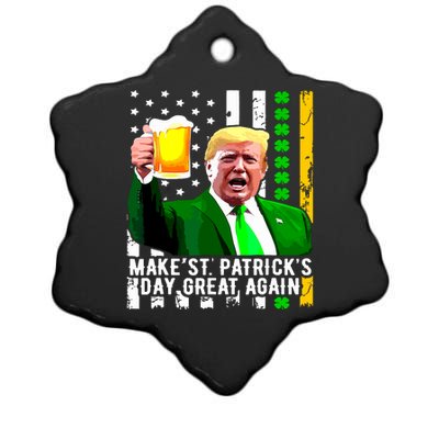 Make St Patricks Day Great Again Funny Trump Ceramic Star Ornament