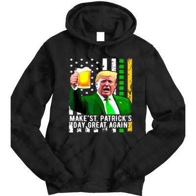 Make St Patricks Day Great Again Funny Trump Tie Dye Hoodie