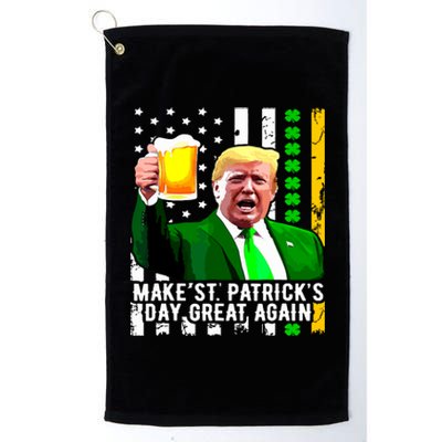 Make St Patricks Day Great Again Funny Trump Platinum Collection Golf Towel