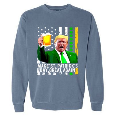 Make St Patricks Day Great Again Funny Trump Garment-Dyed Sweatshirt