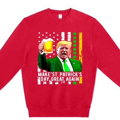 Make St Patricks Day Great Again Funny Trump Premium Crewneck Sweatshirt