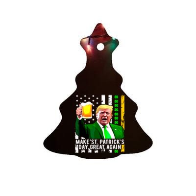 Make St Patricks Day Great Again Funny Trump Ceramic Tree Ornament