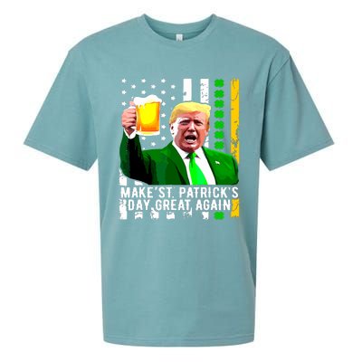 Make St Patricks Day Great Again Funny Trump Sueded Cloud Jersey T-Shirt