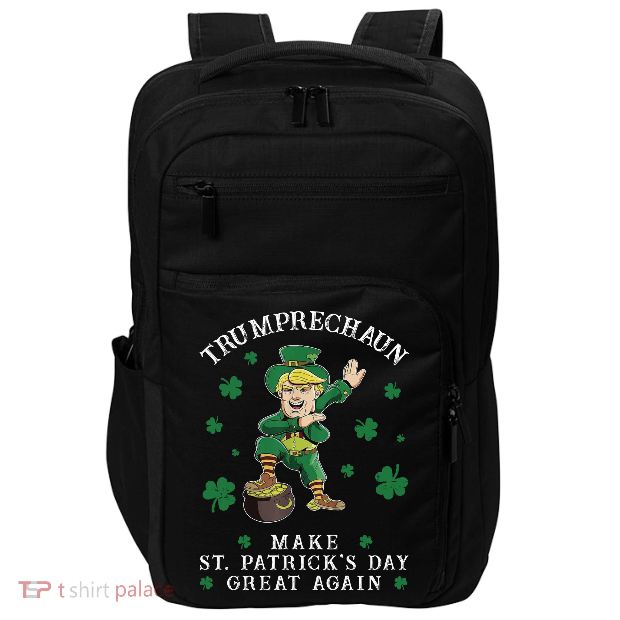 Make St Patricks Day Great Again Trump Leprechaun Impact Tech Backpack