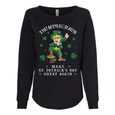 Make St Patricks Day Great Again Trump Leprechaun Womens California Wash Sweatshirt