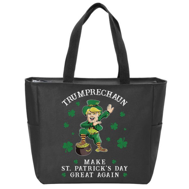 Make St Patricks Day Great Again Trump Leprechaun Zip Tote Bag