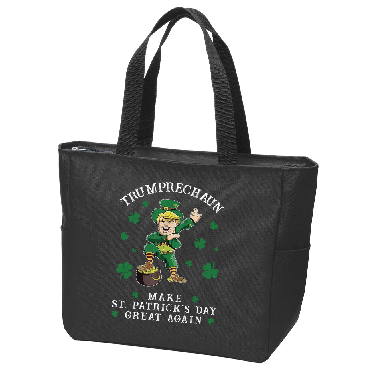 Make St Patricks Day Great Again Trump Leprechaun Zip Tote Bag