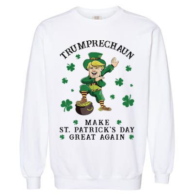 Make St Patricks Day Great Again Trump Leprechaun Garment-Dyed Sweatshirt