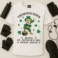 Make St Patricks Day Great Again Trump Leprechaun Cooling Performance Crew T-Shirt