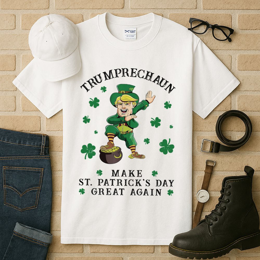 Make St Patricks Day Great Again Trump Leprechaun Tall T-Shirt