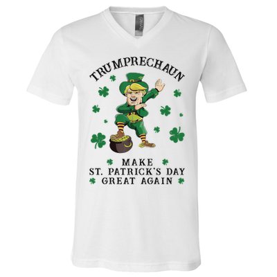 Make St Patricks Day Great Again Trump Leprechaun V-Neck T-Shirt