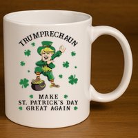 Make St Patricks Day Great Again Trump Leprechaun 11oz C Handle Ceramic Mug