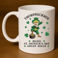 Make St Patricks Day Great Again Trump Leprechaun 11oz C Handle Ceramic Mug