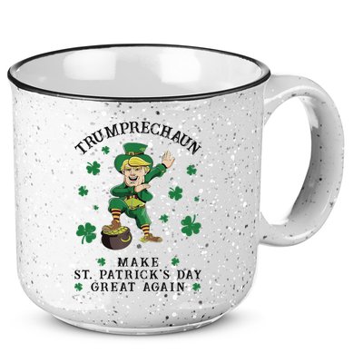 Make St Patricks Day Great Again Trump Leprechaun 15oz Campfire Ceramic Mug