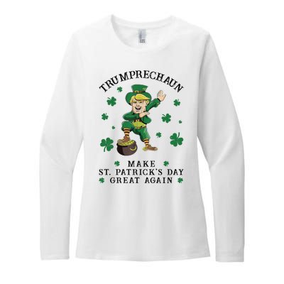 Make St Patricks Day Great Again Trump Leprechaun Womens CVC Long Sleeve Shirt