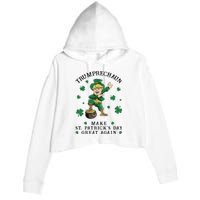 Make St Patricks Day Great Again Trump Leprechaun Crop Fleece Hoodie