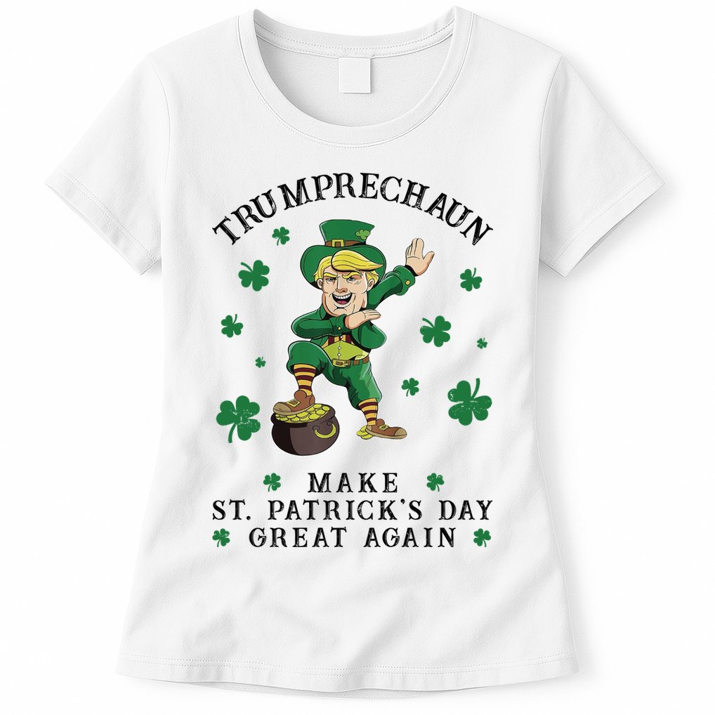 Make St Patricks Day Great Again Trump Leprechaun Womens T-Shirt