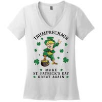 Make St Patricks Day Great Again Trump Leprechaun Women's V-Neck T-Shirt