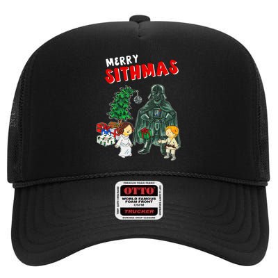 Merry Sithmas Princess Leia Luke Christmas High Crown Mesh Back Trucker Hat