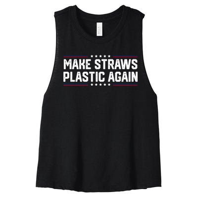 Make Straws Plastic Again Women's Racerback Cropped Tank