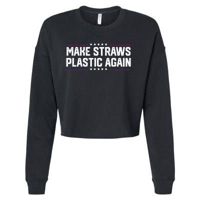 Make Straws Plastic Again Cropped Pullover Crew