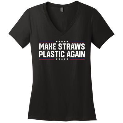 Make Straws Plastic Again Women's V-Neck T-Shirt