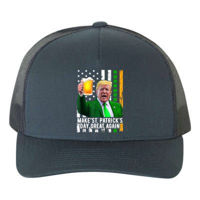 Make St Patrick's Day Great Again Funny Trump Shamrock Beer Gift Yupoong Adult 5-Panel Trucker Hat