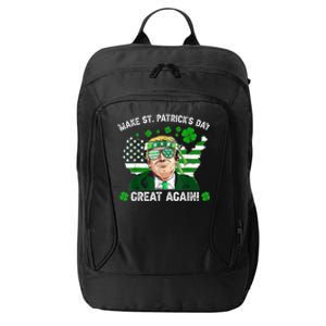 Make St Patrick's Day Great Again Trump Us Flag Irish Clover Gift City Backpack