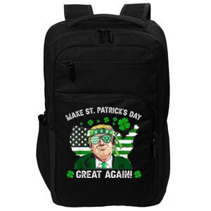 Make St Patrick's Day Great Again Trump Us Flag Irish Clover Gift Impact Tech Backpack