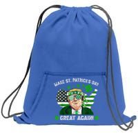 Make St Patrick's Day Great Again Trump Us Flag Irish Clover Gift Sweatshirt Cinch Pack Bag