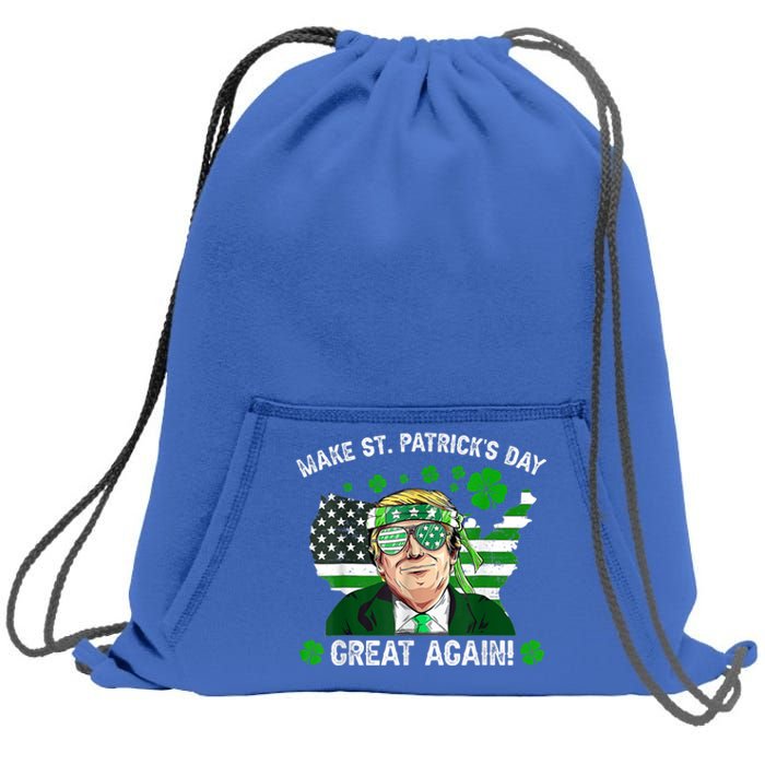 Make St Patrick's Day Great Again Trump Us Flag Irish Clover Gift Sweatshirt Cinch Pack Bag