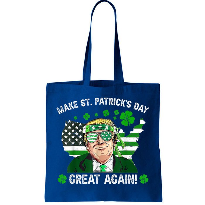 Make St Patrick's Day Great Again Trump Us Flag Irish Clover Gift Tote Bag