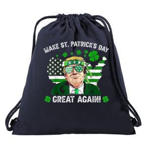 Make St Patrick's Day Great Again Trump Us Flag Irish Clover Gift Drawstring Bag