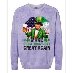 Make St Patricks Day Great Again Funny Trump Colorblast Crewneck Sweatshirt