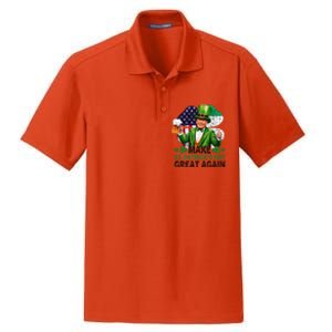 Make St Patricks Day Great Again Funny Trump Dry Zone Grid Polo