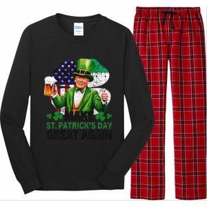 Make St Patricks Day Great Again Funny Trump Long Sleeve Pajama Set